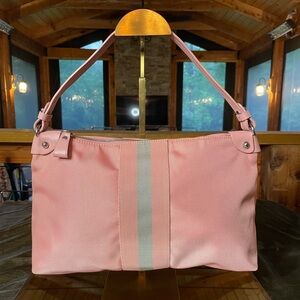 Bally Y2K era pink nylon web shoulder bag
